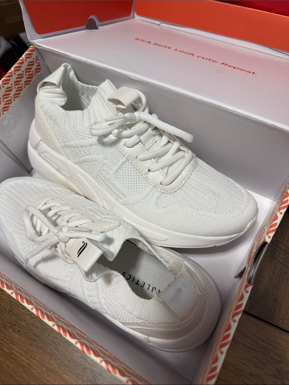 Fabletics White Knit Athletic Sneakers